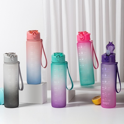 1000ML立卓双提手炫彩运动塑料杯大容量户外健身水杯