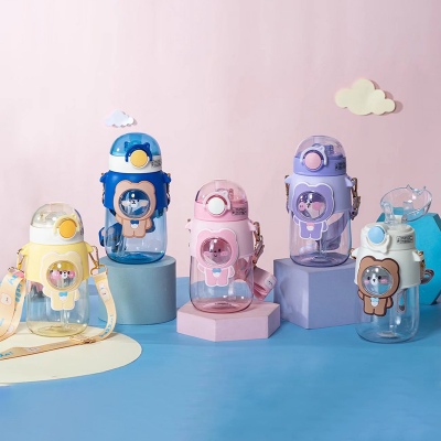 720ML哈啰熊塑料杯高颜值女生夏季大容量便携水壶