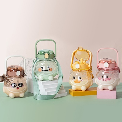 1000ML二代水杯卡通可爱双饮塑料杯（彩盒）