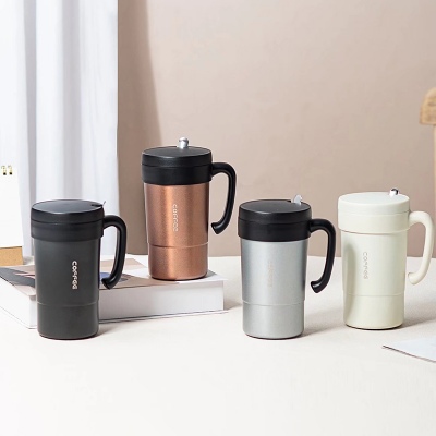 580ML时尚法式咖啡保温杯304不锈钢男女士商务水杯