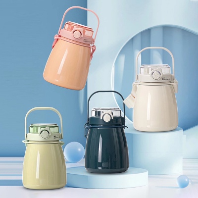 1000ML吨吨畅饮大肚保温杯304不锈钢大容量弹盖水杯