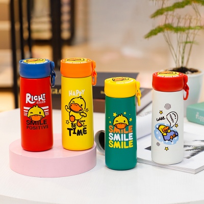 350ML卡通小黄鸭慕阳保温杯304不锈钢可爱直身水杯