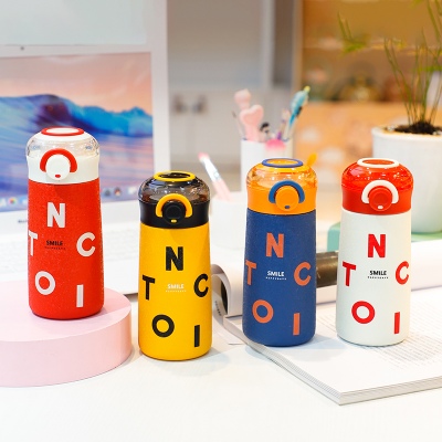 300ML英文手提款汉慕思保温杯304不锈钢弹跳盖水杯