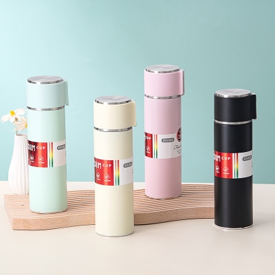 500ML真空保温杯简约纯色304不锈钢便携提手杯子