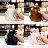 550ML洛辰小熊吸管保温杯304不锈钢高颜值大肚杯