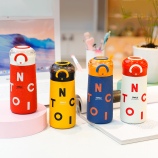 300ML英文手提款汉慕思保温杯304不锈钢弹跳盖水杯