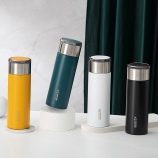 500ML茶水分离保温杯304不锈钢带茶隔商务直身水杯