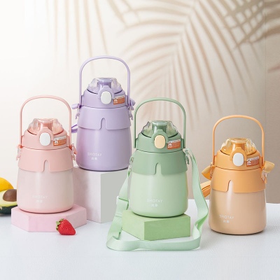 900ML尚泰大肚保温壶316不锈钢萌趣单饮保温杯