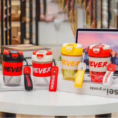 400ML乐枫双饮口咖啡塑料杯高颜值直饮吸管水杯（彩盒）