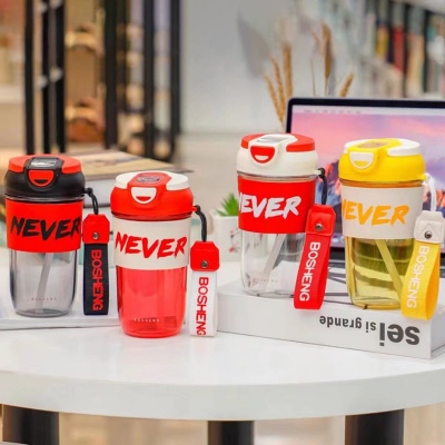 500ML乐枫双饮口咖啡塑料杯高颜值直饮吸管水杯（彩盒）