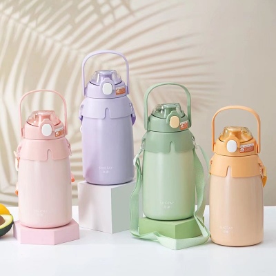 1400ML尚泰大肚保温壶316不锈钢萌趣单饮保温杯