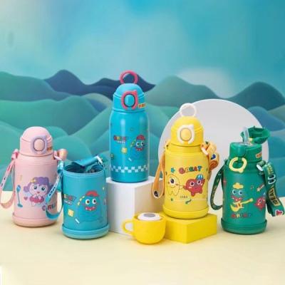 600ML卡通可爱小萌兔天使保温杯316不锈钢儿童水杯