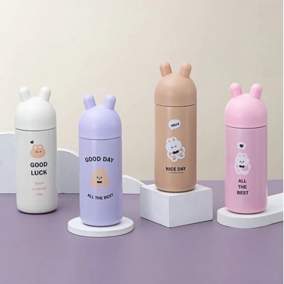 320ML卡通微笑兔保温杯304不锈钢小清新直饮水杯