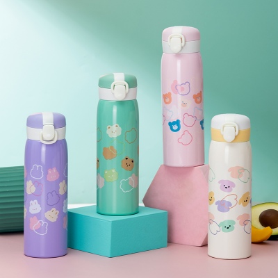 500ML卡通小乖印章弹跳保温杯304不锈钢直饮水杯