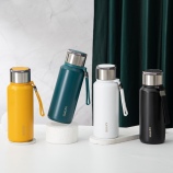 800ML茶水分离保温杯304不锈钢带茶隔商务直身水杯