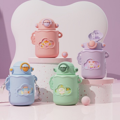 550ML星云儿童保温杯04不锈钢卡通可爱吸管水杯