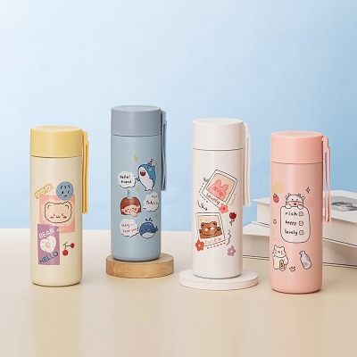 350ML海豚系列吊带直身保温杯304不锈钢小清新水杯