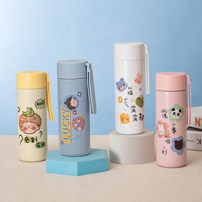 350ML福气满满吊带直身保温杯304不锈钢清新可爱水杯