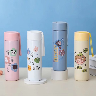 450ML福气满满吊带直身保温杯304不锈钢清新可爱水杯