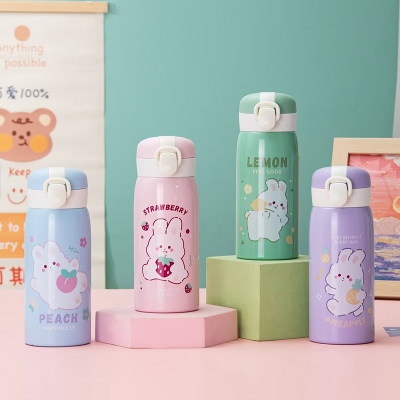 350ML鲜果兔兔弹跳保温杯304不锈钢卡通可爱水杯