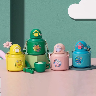 520ML快乐音乐会卡通吸管保温杯304不锈钢可爱大肚杯