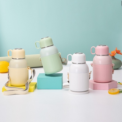 550ML悠言保温杯304不锈钢学生简约可爱少女心杯子