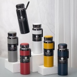 1000ML喷塑提手保温杯304不锈钢大容量简约运动水杯