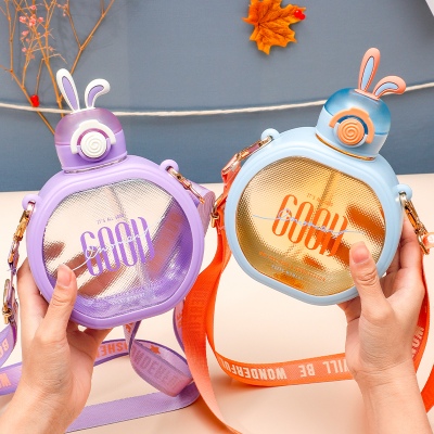 610ML兔耳炫彩英文款塑料杯