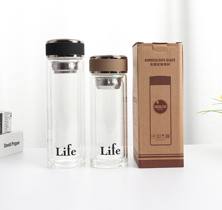 300ML雅阁商务双层玻璃杯男士泡茶杯子礼品定制水杯