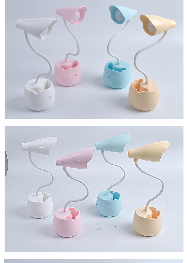 1016触摸感台灯创意手机支架收纳盒三档调节读书灯