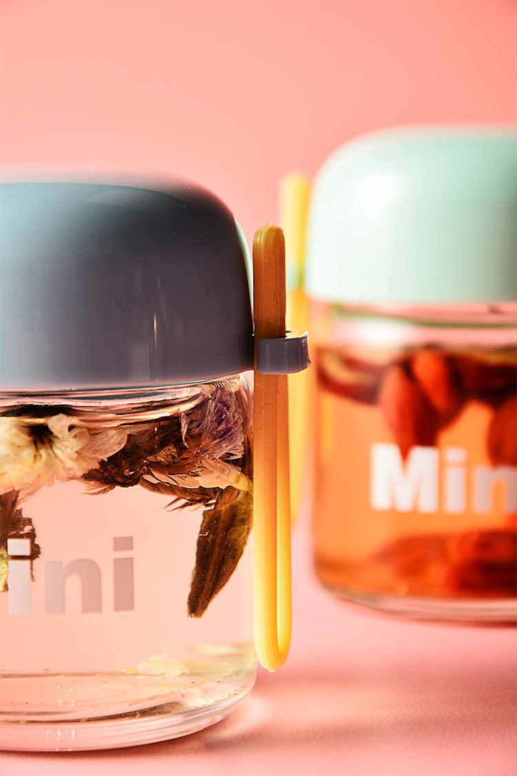 150ML Mini提手便携玻璃杯清新可爱透明单层网红杯