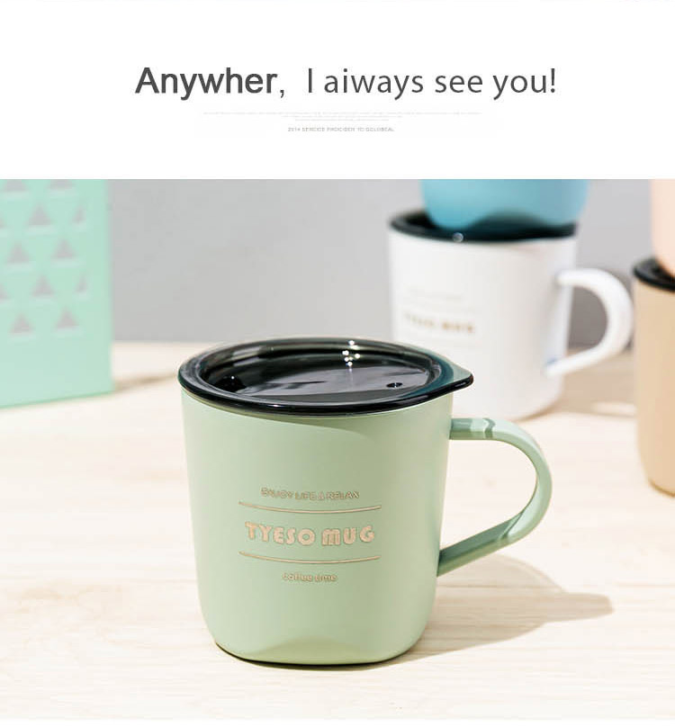 260ML简约15#咖啡杯+TRITAN盖带手柄不锈钢保温杯