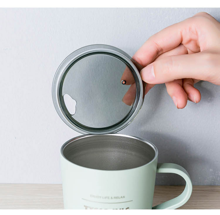 260ML简约15#咖啡杯+TRITAN盖带手柄不锈钢保温杯