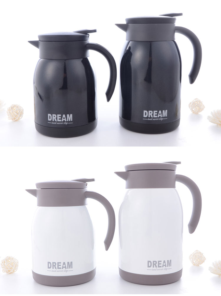 600ML时尚真空咖啡壶带手柄304不锈钢车载保温壶