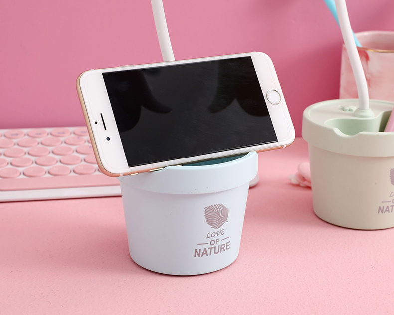 花朵笔筒台灯学生宿舍护眼学习两用创意个性