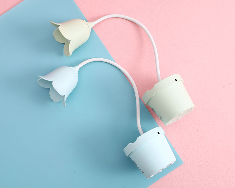 花朵笔筒台灯学生宿舍护眼学习两用创意个性