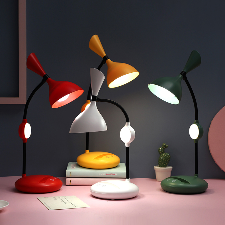 北欧风带夜灯触摸台灯护眼学生宿舍床头灯