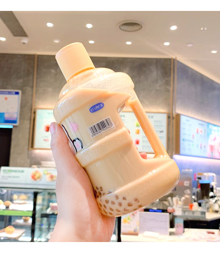 630ML卡通可爱熊迷你桶塑料杯创意个性学生情侣杯子