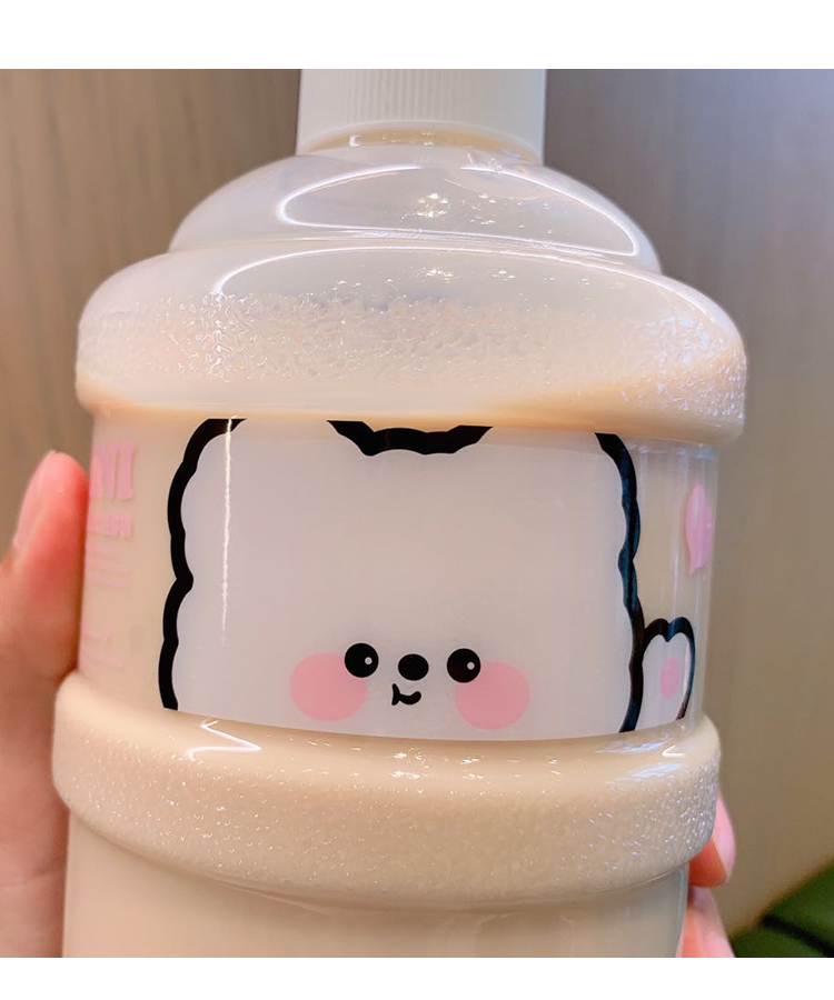 630ML卡通可爱熊迷你桶塑料杯创意个性学生情侣杯子