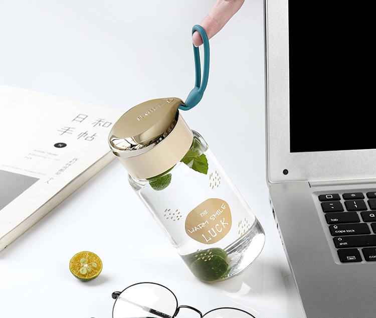 300ML可爱卡通玻璃杯学生情侣单层透明简约便携随手杯