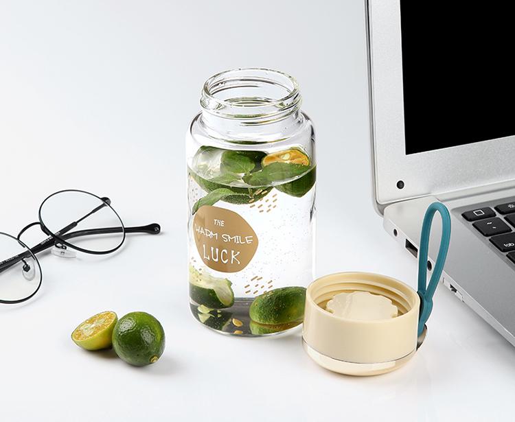 300ML可爱卡通玻璃杯学生情侣单层透明简约便携随手杯