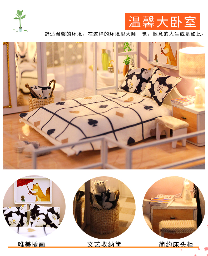 阁楼系列-时光记忆万乐diy小屋手工制作木制拼装模型