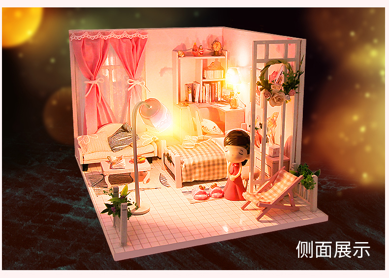 迷你场景-甜蜜微梦diy万乐小屋手工制作迷你拼装模型