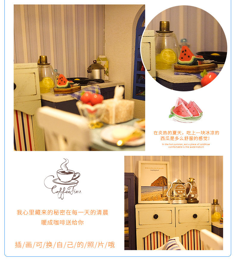 别墅系列-情定地中海手工制作diy万乐小屋双层少女心模型