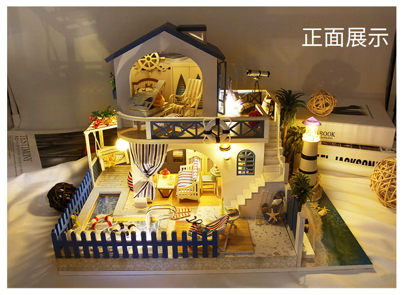 别墅系列-情定地中海手工制作diy万乐小屋双层少女心模型