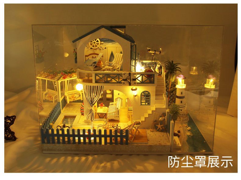 别墅系列-情定地中海手工制作diy万乐小屋双层少女心模型