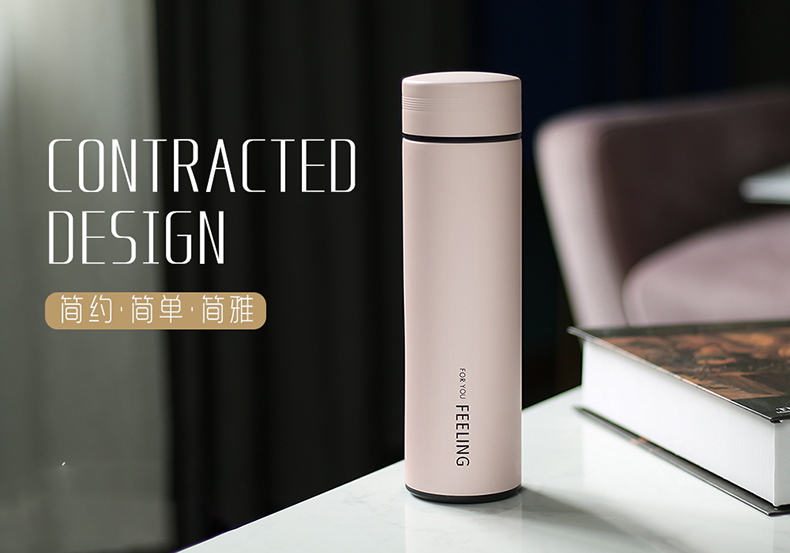 430ML纯色商务保温杯带茶隔运动外带办公泡茶水杯