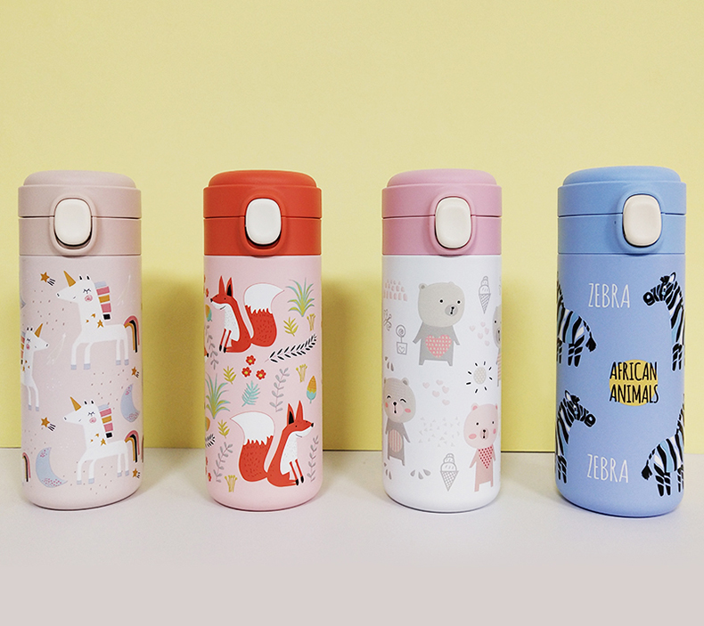 350ML卡通3D动物弹盖保温杯316不锈钢便携小巧杯子
