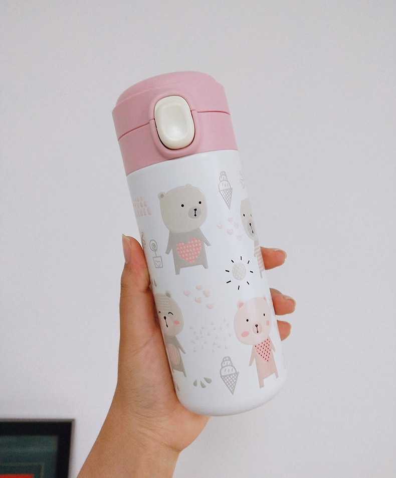 350ML卡通3D动物弹盖保温杯316不锈钢便携小巧杯子