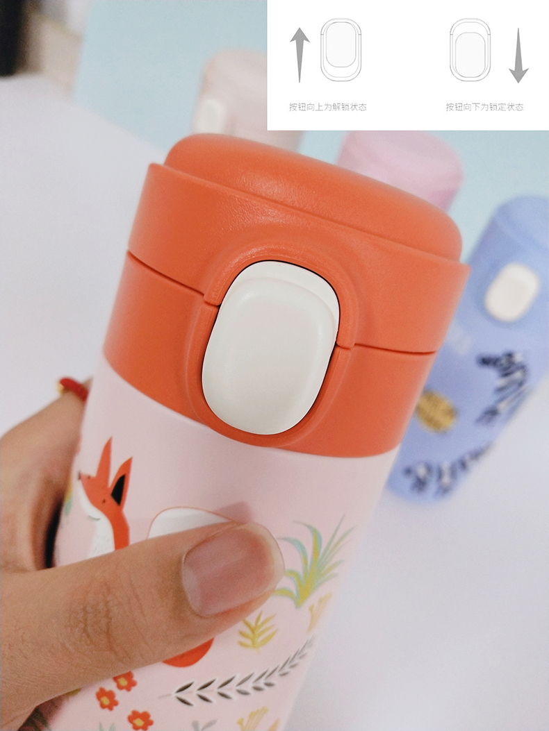 350ML卡通3D动物弹盖保温杯316不锈钢便携小巧杯子